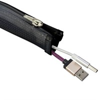 Axessline Cable Cover - Ø 20 mm, flätad kabelstrumpa, blixtlås, 1.5 m,