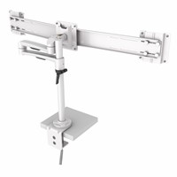 Hold Dual Monitor Arm 22 - 2×4 kg, dual bar, white
