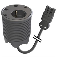 Powerdot 11 - 1 socket type F, 4 cable grommet, adjustable heigh