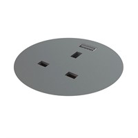 Powerdot Compact 61 - 1 socket type G, 1 USB-A charger 12W, blac