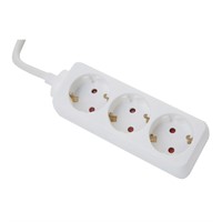 Axessline Power Strip - 3 socket type F, 1.5 m cable length, whi