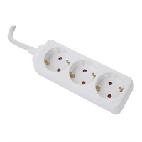 Axessline Power Strip - 3 socket type F, 5.0 m cable length, whi
