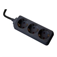 Axessline Power Strip - 3 socket typ F, 5.0 m cable length, blac