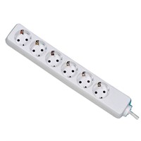 Axessline Power Strip - 6 socket type F, 1.5 m cable length, whi