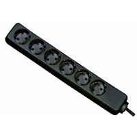 Axessline Power Strip - 6 socket type F, 3.0 m cable length, bla